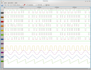 sigrok logic analyzer, oscilloscope, and MSO GUI