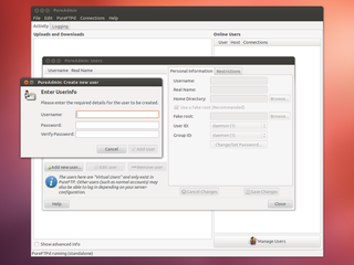 Gtk graphic front-end for PureFTPd