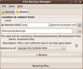 user friendly file backup tool for GNOME