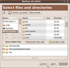 user friendly file backup tool for GNOME