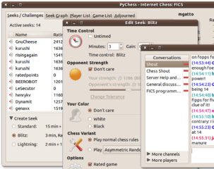 FICS Lounge, Edit Seek dialog, Chat