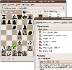 Installed chess engines in preferences
