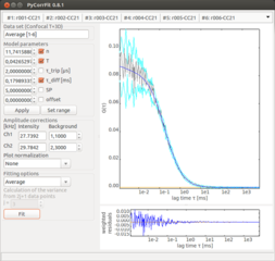 tool for fitting correlation curves on a logarithmic plot