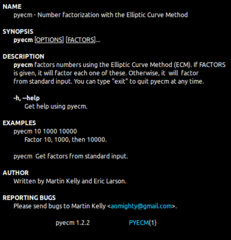 integer factorization with the Elliptic Curve Method (ECM)