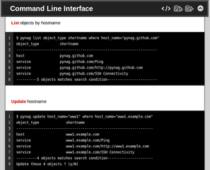 Command line interface to nagios configuration