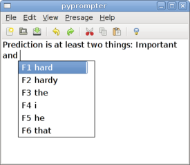 intelligent predictive wxPython text editor