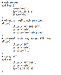Very fast firewall configuration tool