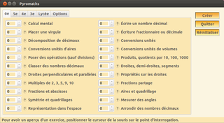 Generator for math worksheets for french college.