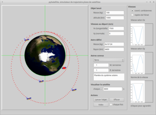 simulates the launching of satellites