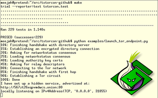 logo with tests + one example running