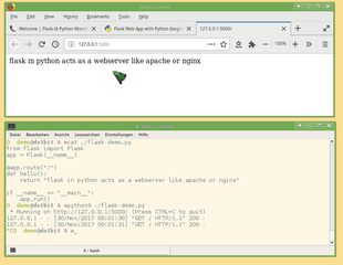 run a flask python script and serve to your firefox browser