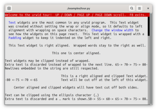curses-based UI/widget library for Python 3