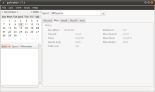 desktop application for logging sport activities
