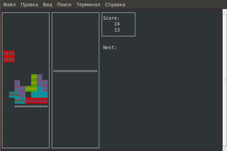 two-player networked console tetris clone