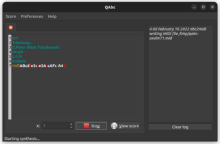 minimal GUI for ABC music notation