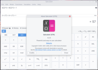 Powerful and easy to use desktop calculator - GTK+ version