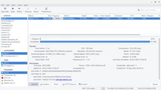 bittorrent client based on libtorrent-rasterbar with a Qt5 GUI