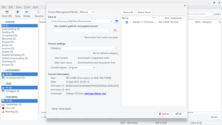 bittorrent client based on libtorrent-rasterbar with a Qt5 GUI