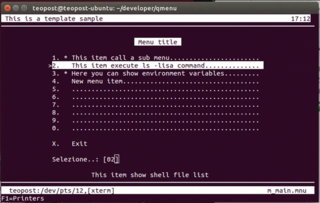 quick to understand menu system for bash written in C++