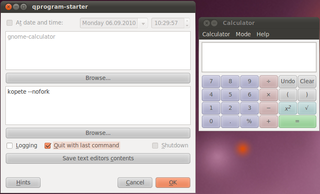 starting calculator, then kopete