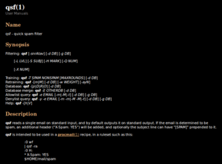 small and fast Bayesian spam filter