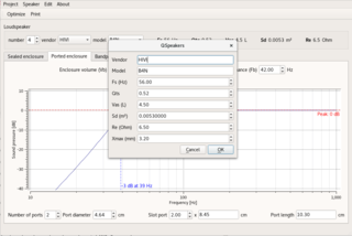 Editing a loudspeaker driver Thiele/Small parameters