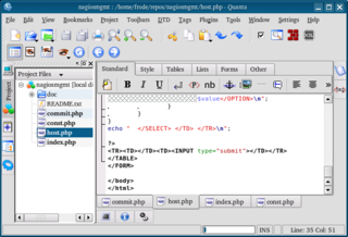 web development environment for KDE