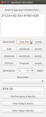 Basic Math in Quickcal Calculator