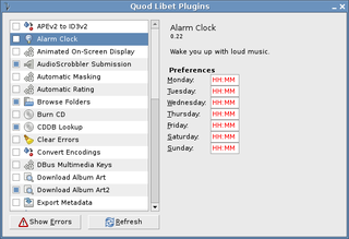 various contributed plugins for Quod Libet