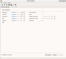 Test bench application for video4linux devices