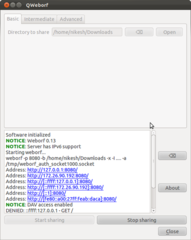 Shares files using the HTTP protocol