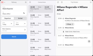 Look up travel information for different rail providers