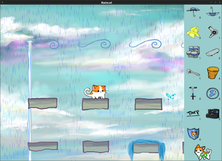 2D puzzle game featuring a fuzzy little cat