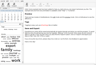 Modern desktop diary and personal journaling tool