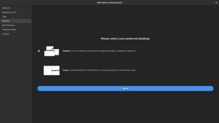 GTK-based first-boot setup wizard