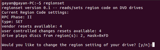 view and modify the region code of DVD drives