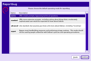reports bugs in the Debian distribution
