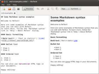 Simple text editor for Markdown and reStructuredText