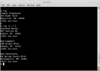 Random identity generator