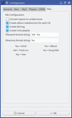 configuration, filename and directoryname