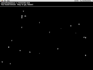 Zen Simulation of robot finding kitten