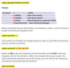 utility to control frequency rates of your Radeon card