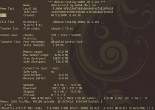 ncurses BitTorrent client based on LibTorrent from rakshasa