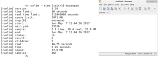 runlim --time-limit=10 mousepad