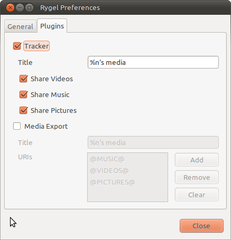 Preferences panel for Rygel