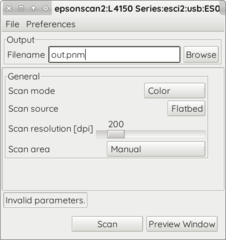 scanner graphical frontends
