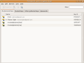GNOME front end for GnuPG