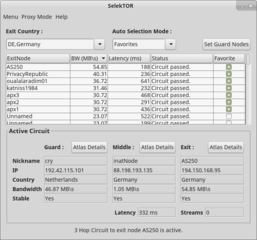 Tor exit node selector and traffic router