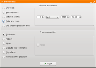 System monitor that can react to user chosen conditions