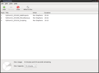 An application for creating audio CDs